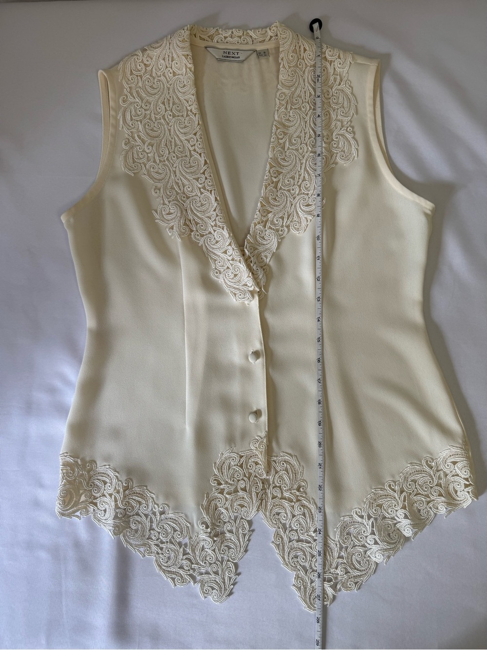 Vintage Next Ladieswear Cream Lace Vest Top Small S - Picture 8 of 10